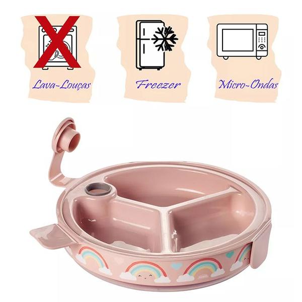 Prato Térmico Infantil Com Ventosa E Divisórias Menino Menina - Plasútil Imagem de Prato Térmico Infantil Com Ventosa E Divisórias Menino Menina - Plasútil