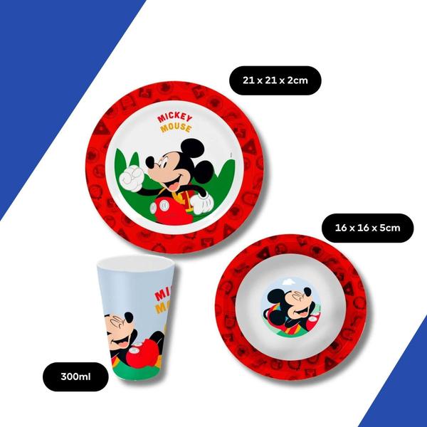 Prato Tigela E Copo Jogo Infantil Refeiçao Bebe Mickey 3Un - Yangzi Imagem de Prato Tigela E Copo Jogo Infantil Refeiçao Bebe Mickey 3Un