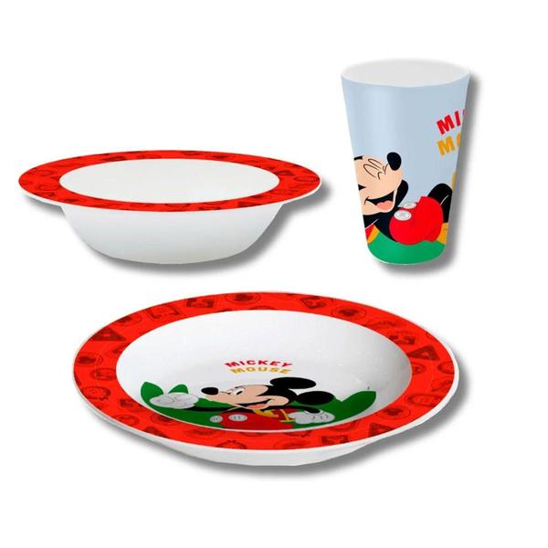 Prato Tigela E Copo Jogo Infantil Refeiçao Bebe Mickey 3Un - Yangzi Imagem de Prato Tigela E Copo Jogo Infantil Refeiçao Bebe Mickey 3Un