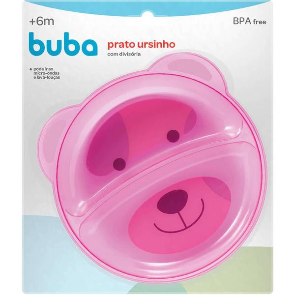 Prato ursinho com divisoria rosa buba Imagem de Prato ursinho com divisoria rosa buba