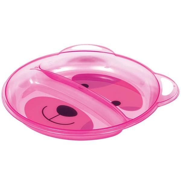 Prato ursinho com divisoria rosa buba Imagem de Prato ursinho com divisoria rosa buba