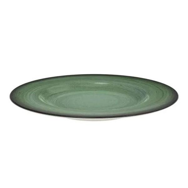 Imagem de Prato Verde Rústico Tramontina de Sobremesa Porcelana 21cm Decorado Mesa