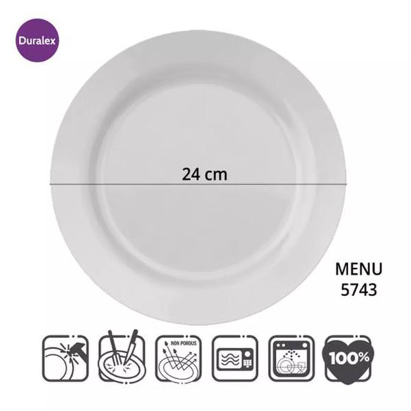Pratos Rasos Duralex Opaline Menu 24cm 6 Unidades - Nadir 5743 - Nadir Figueiredo Imagem de Pratos Rasos Duralex Opaline Menu 24cm 6 Unidades - Nadir 5743