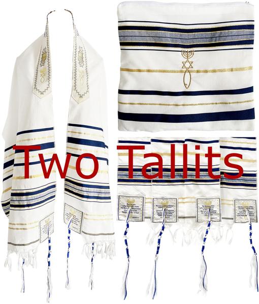 Imagem de Prayer Shawl Holy Land Market Navy New Covenant para adultos