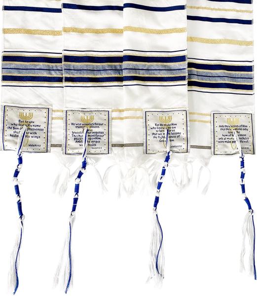 Imagem de Prayer Shawl Holy Land Market Navy New Covenant para adultos