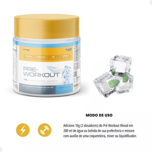 Imagem de Pré Treino 300G Ahead Coqueteleira Sabor Blue Ice Preto