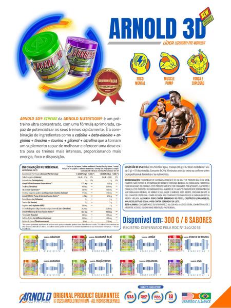 Pre Treino Arnold 3D Xtreme 300g - Arnold Nutrition Imagem de Pre Treino Arnold 3D Xtreme 300g - Arnold Nutrition