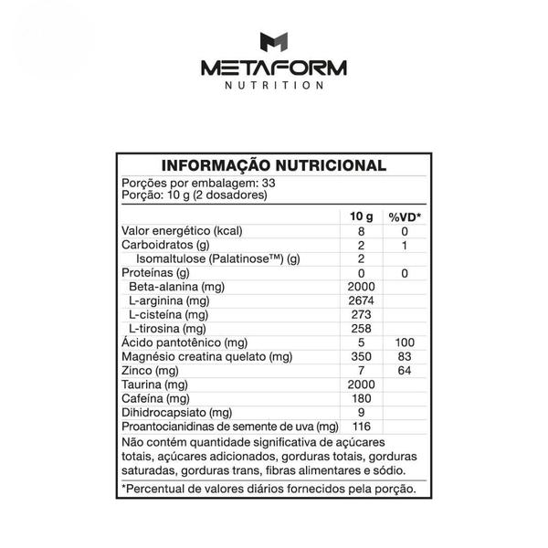 Imagem de Pré Treino Arsenal 330G Metaform Nutrition