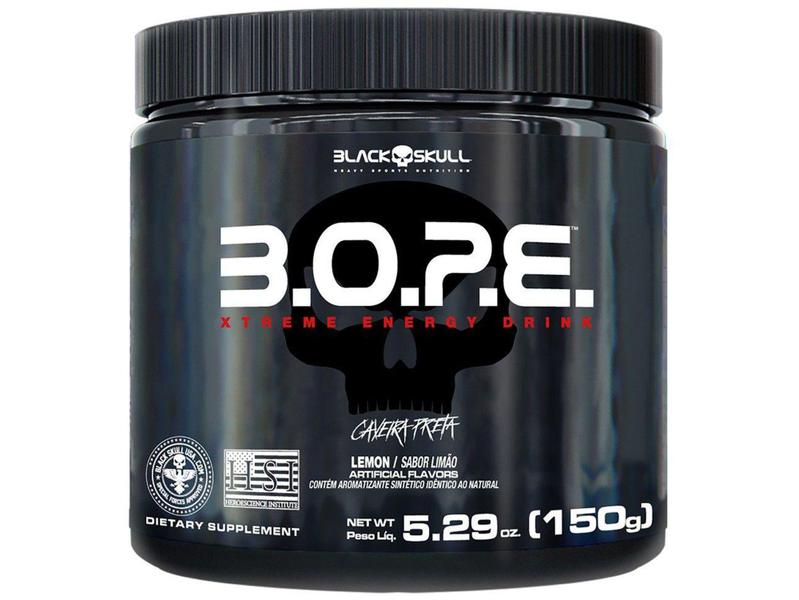 Pré Treino Black Skull B.O.P.E em Pó 150g - Limão Imagem de Pré Treino Black Skull B.O.P.E em Pó 150g - Limão