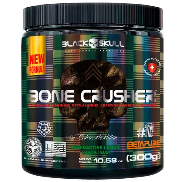 Imagem de Pre Treino Bone Crusher - Nova Formula - 300g - Limão - Black Skull