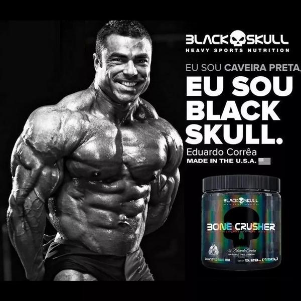 Imagem de Pre Treino Bone Crusher - Nova Formula - 300g - Limão - Black Skull