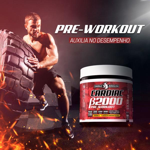 Pre Treino Cardiac com 2g de Beta Alanina, 200mg de Cafeína, 1g de Taurina e 3g de Creatina pote 300g Fórmula Importada - Snake Dragon Imagem de Pre Treino Cardiac com 2g de Beta Alanina, 200mg de Cafeína, 1g de Taurina e 3g de Creatina pote 300g Fórmula Importada