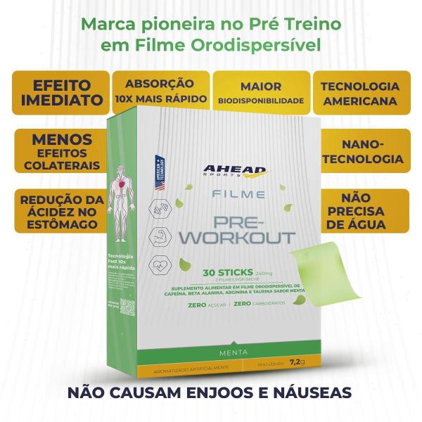 Pré Treino Filme Orodispersível Menta 30X Ahead Sports Imagem de Pré Treino Filme Orodispersível Menta 30X Ahead Sports