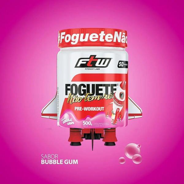 Pré Treino Foguete Não Tem Ré 500g Sabor Chiclete FTW Imagem de Pré Treino Foguete Não Tem Ré 500g Sabor Chiclete FTW