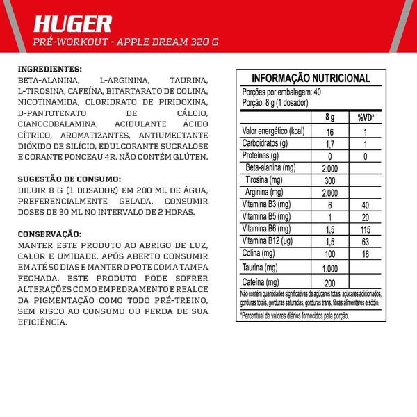 Imagem de Pré Treino Integralmedica Huger Blue Razz 320g