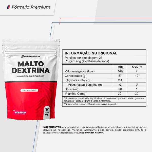 Imagem de Pré Treino Maltodextrina 1Kg Morango NewNutrition