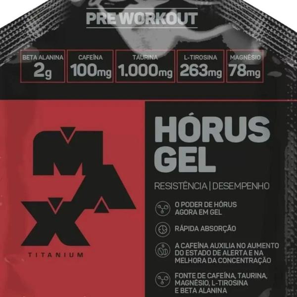 Imagem de Pré Treino Max Titanium Horus Gel Sabor Frutas Vermelhas 30g