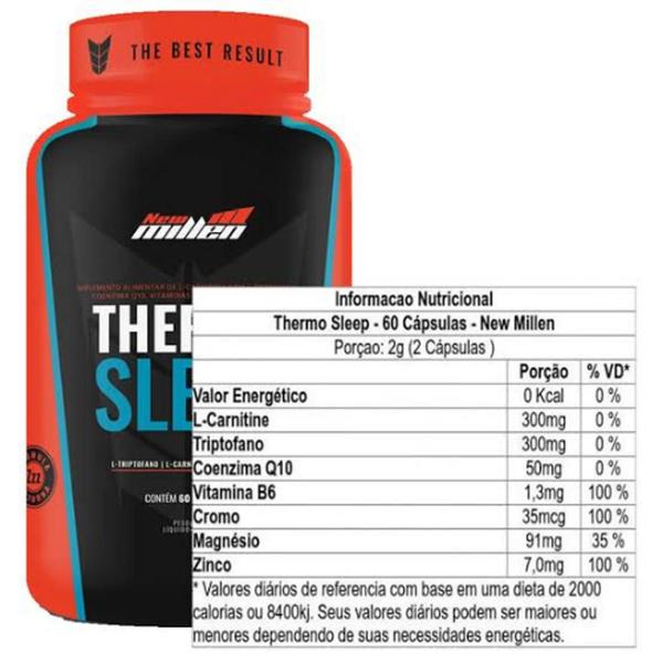 Pré treino noturno Thermo Sleep (60 Caps) - New Millen Imagem de Pré treino noturno Thermo Sleep (60 Caps) - New Millen