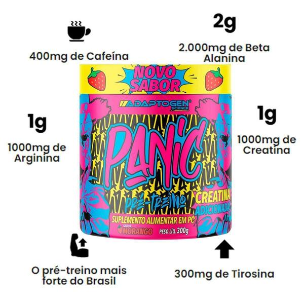 Imagem de Pré Treino Panic Adaptogen Super Concentrado 300G Morango