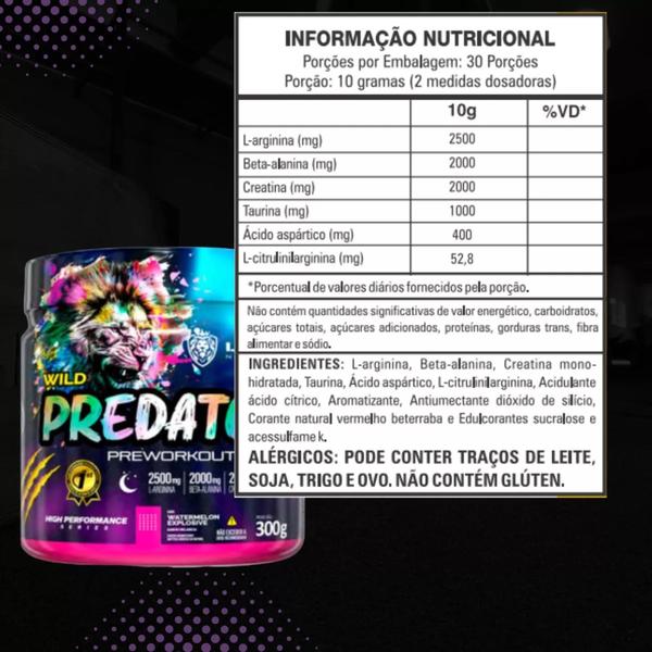 Imagem de Pré Treino Predator Leader Nutrition 300g - Melancia