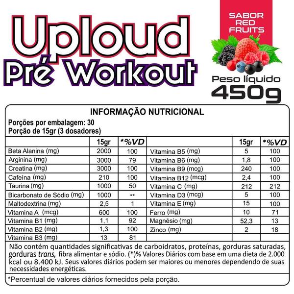 Imagem de Pré Treino Uploud 450Gr Frutas Vermelhas