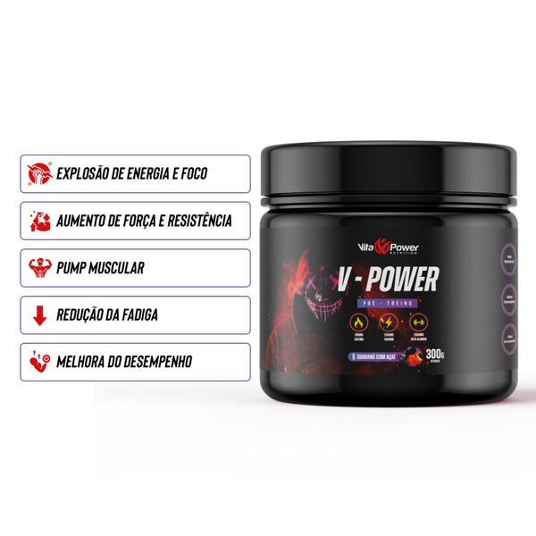 Imagem de Pré-Treino V-Power 300G - Extreme Combustion  Vita Power