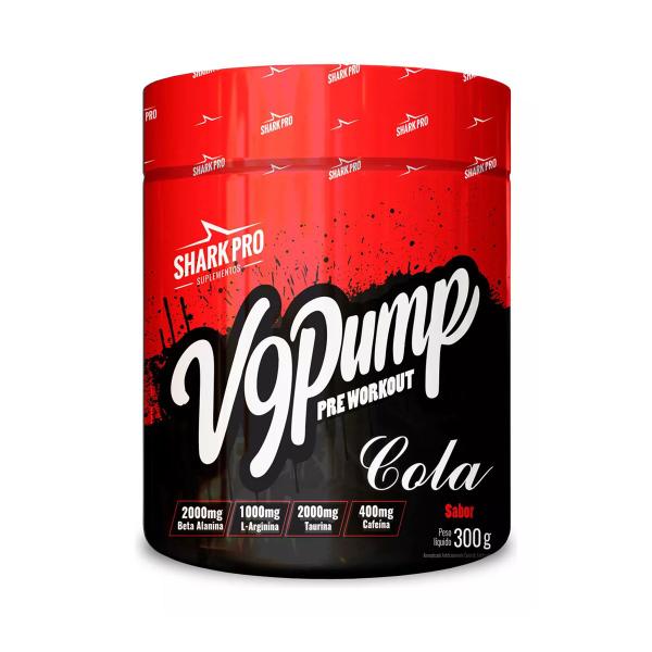 Imagem de Pré Treino V9 Pump Sabor Cola 300g Shark Pro