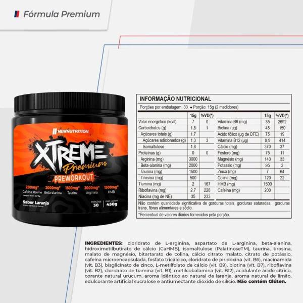 Imagem de Pré-Treino Xtreme Premium 450G Newnutrition Laranja