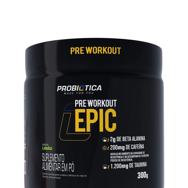 Imagem de Pre Workout Epic Probiótica (300g) Limão