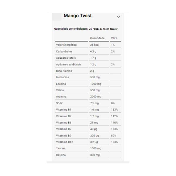 Pre workout original dux 300g mango twist Imagem de Pre workout original dux 300g mango twist