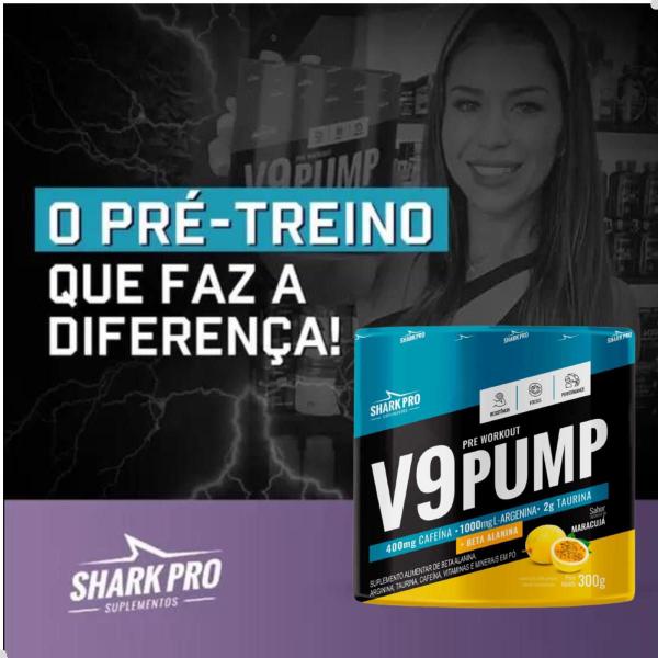 Imagem de Pre Workout V9 Pump 300g Shark Pro