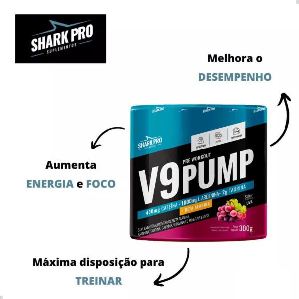 Imagem de Pre Workout V9 Pump 300g Shark Pro