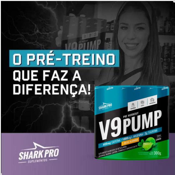 Imagem de Pre Workout V9 Pump 300g Shark Pro