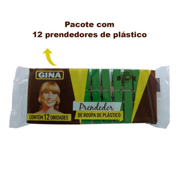 Imagem de Pregador de Roupa Plastico Gina para roupas tecidos varal lençol decoração artesanato 12 unidades