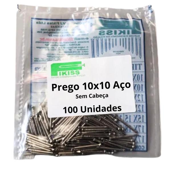 Imagem de Prego 10x10 Aço Sem Cabeça 100 Unidades Fikiss