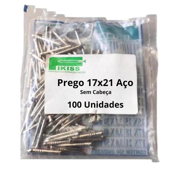 Imagem de Prego 17x21 Aço Sem Cabeça 100 Unidades Fikiss