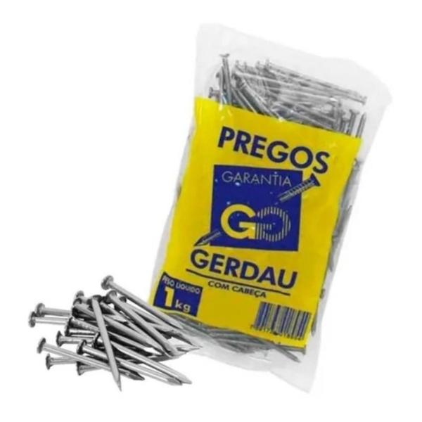 Imagem de Prego gerdau 17 x 27 1kg polido com cabeça