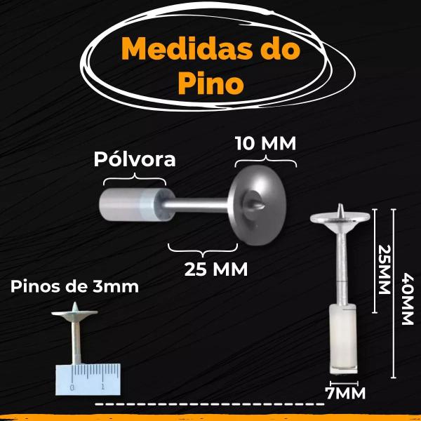 Imagem de Prego Pinos 4MM Para Pistola Finca Pino C/ Arruela Cônica 100 Unidades