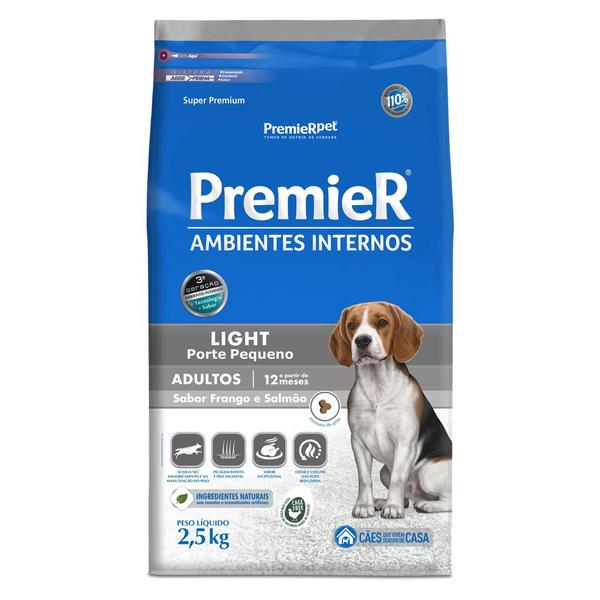 Imagem de Premier ambientes internos cães adultos light 2,5kg