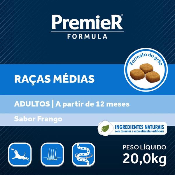 Premier Cães Adultos Raças Médias Frango Imagem de Premier Cães Adultos Raças Médias Frango