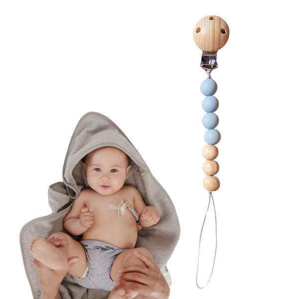 Imagem de Prendedor Chupetas Bambu Silicone Pietra Baby Menino Menina Infantil Clipe Bebê Criança Bamboo