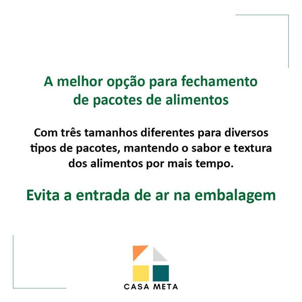 Prendedor Clipe Lacre Veda Fecha Alimentos Embalagens 3 Un - Ordene Imagem de Prendedor Clipe Lacre Veda Fecha Alimentos Embalagens 3 Un