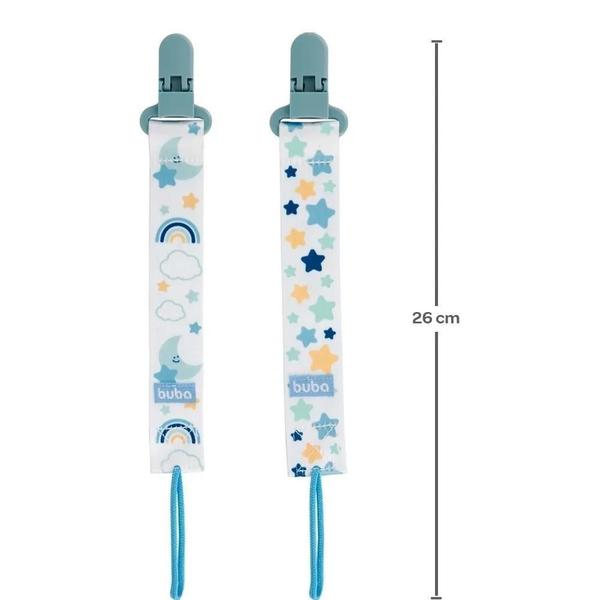 Prendedor De Chupeta 2Und Estrelas Azul Buba Imagem de Prendedor De Chupeta 2Und Estrelas Azul Buba