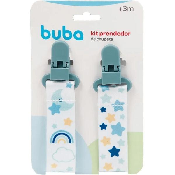 Prendedor De Chupeta 2Und Estrelas Azul Buba Imagem de Prendedor De Chupeta 2Und Estrelas Azul Buba