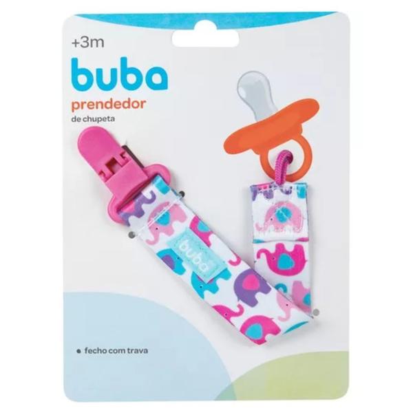 Prendedor de Chupeta Buba Elefantinho Rosa Imagem de Prendedor de Chupeta Buba Elefantinho Rosa