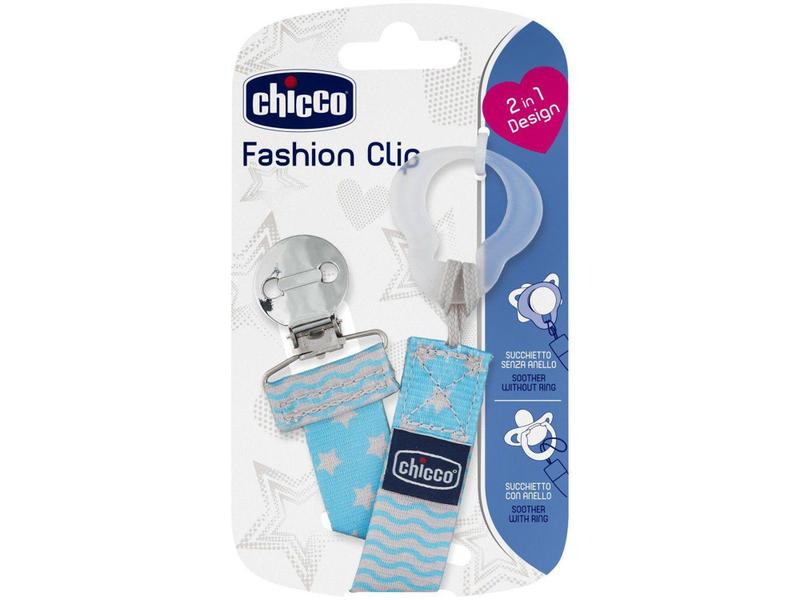 Prendedor de Chupeta Chicco - Fashion Clip Boy Imagem de Prendedor de Chupeta Chicco - Fashion Clip Boy