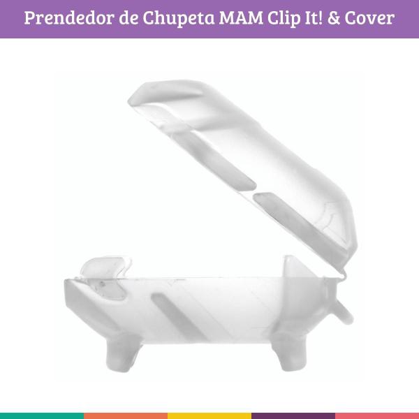 Imagem de Prendedor De Chupeta Clip It Cover Mam Protetor De Bico Azul