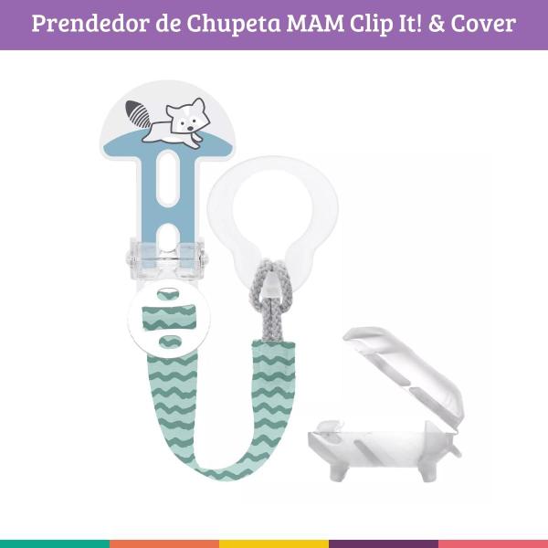 Imagem de Prendedor De Chupeta Clip It Cover Mam Protetor De Bico Azul