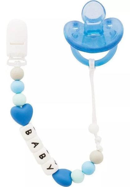 Prendedor de Chupeta em Silicone Azul R.11940 Buba Única Imagem de Prendedor de Chupeta em Silicone Azul R.11940 Buba Única