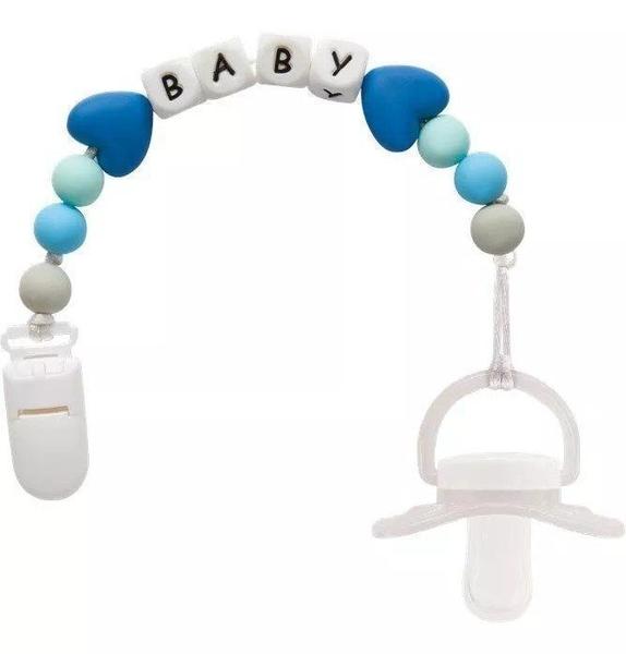 Prendedor de Chupeta em Silicone Azul R.11940 Buba Única Imagem de Prendedor de Chupeta em Silicone Azul R.11940 Buba Única